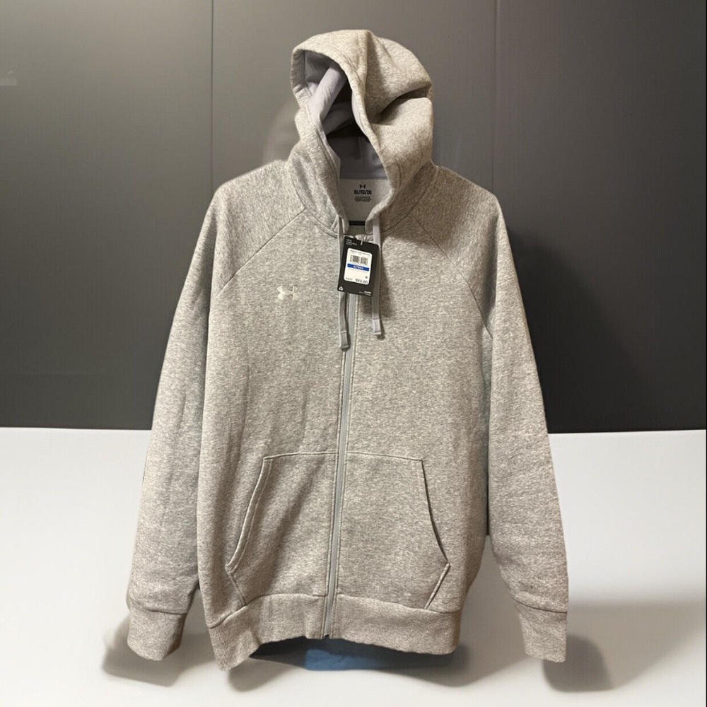 Under Armour UA Athletic Hooded Heather Gray Zip Up Fleece Lining Women’s Jacket